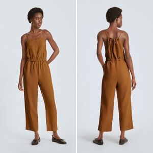 ✨NWT✨ EVERLANE The Linen Shoestring Jumpsuit in Spice Sz Small